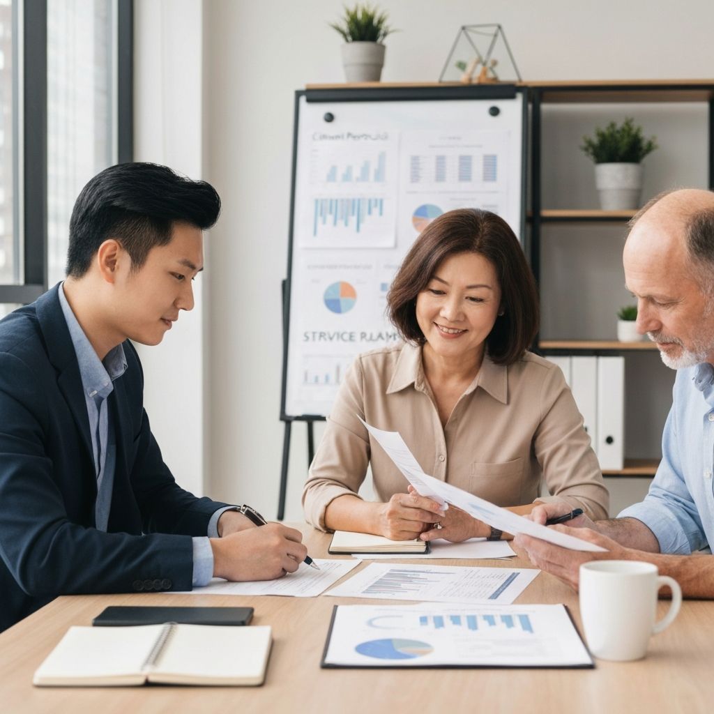 Financial planning team analysing client portfolio and designing service roadmap